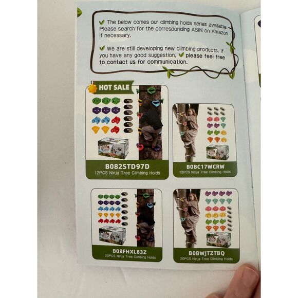TOPNEW Rock Climbing Holds (12), Ratchet Straps (6) and Instruction Manual NOB - Picture 11 of 14